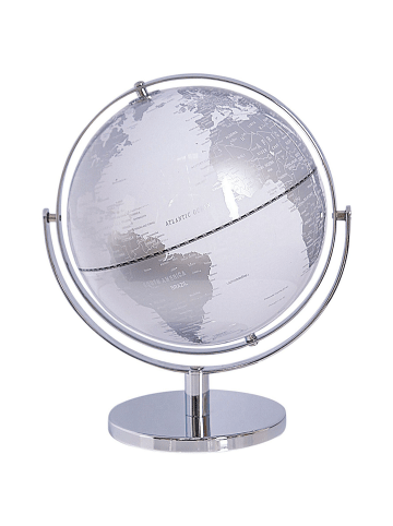 Beliani Globus DRAKE in Silber/Weiß - (W) 27 x (H) 33 x (L) 27 cm