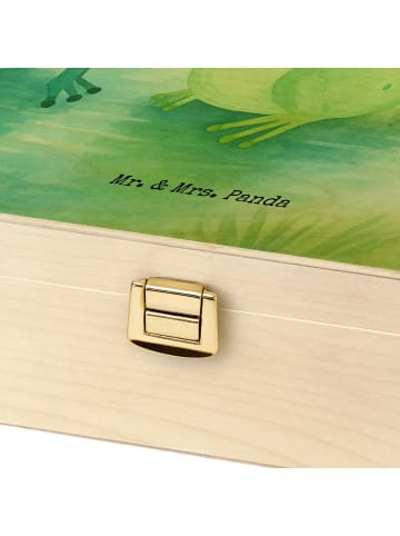 Mr. & Mrs. Panda Tee Box Holz Frosch Liebe Design mit Spruch in Weiß