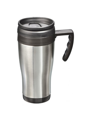 MATO Kompakter Auto-Isolierbecher „Sally“ Mattierter Edelstahl 0,4l, Wasserdicht in Silber