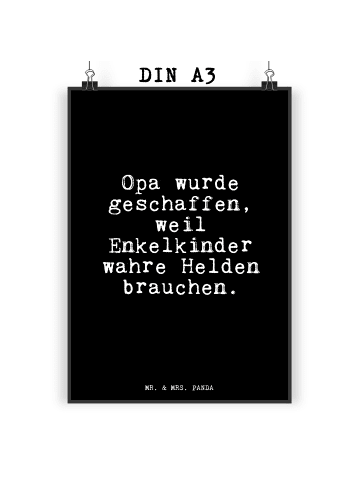 Mr. & Mrs. Panda Poster Opa wurde geschaffen, weil... mit Spruch in Schwarz