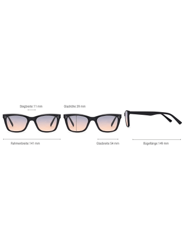 styleBREAKER Nerd Sonnenbrille in Rose / Braun-Rose Verlauf
