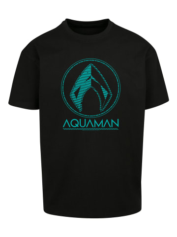 F4NT4STIC Heavy Oversize T-Shirt DC Comics Aquaman Aqua Logo in schwarz