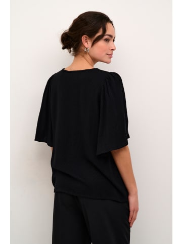 Kaffe Kurzarm-Bluse KAmina Loose fit in Black Deep