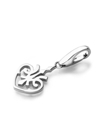 Giorgio Martello Milano Charm Herz Mit Good Karma Symbol in Silber