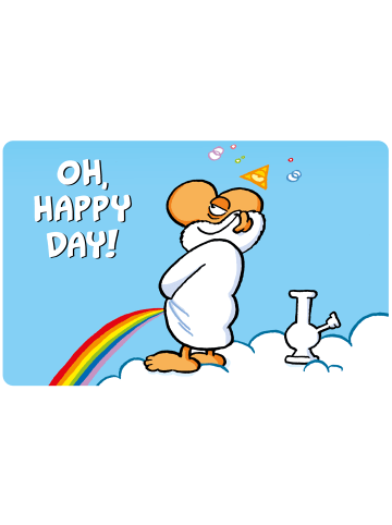Ralph Ruthe Ralph Ruthe Frühstücksbrettchen - Oh, happy day in blau/weiß
