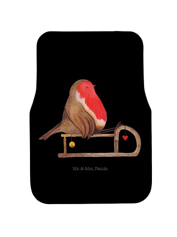 Mr. & Mrs. Panda Fußmatte Fürs Auto Rotkehlchen Schlitten ohne S... in Schwarz