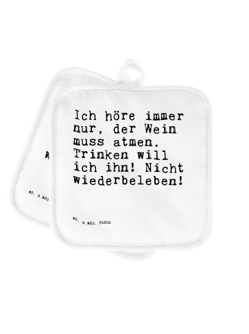 Mr. & Mrs. Panda Topfuntersetzer Ich höre immer nur,... mit Spruch in Weiß