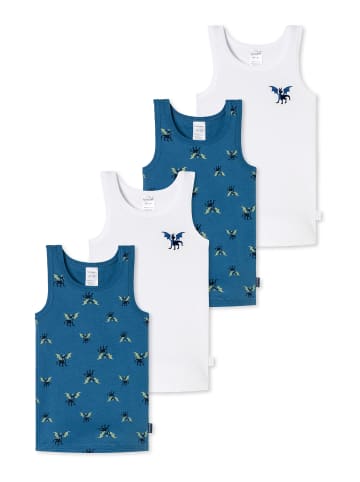 Schiesser Unterhemd Fine Rib in navy, weiss