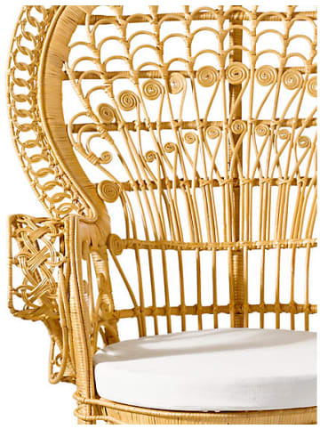 möbel-direkt Rattansessel Pfauenthron mit Sitzkissen in beige