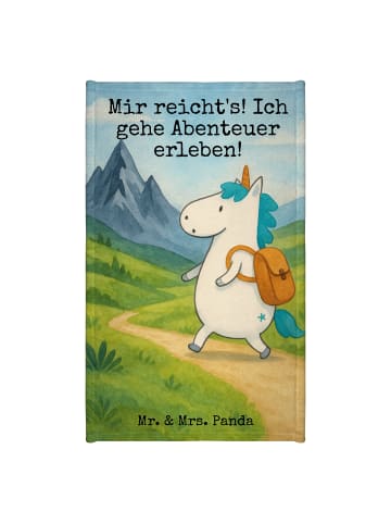 Mr. & Mrs. Panda Gästehandtuch Einhorn Bergsteiger Design mit Sp... in Weiß