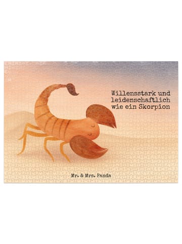 Mr. & Mrs. Panda Puzzle Sternzeichen Skorpion Design mit Spruch in Weiß