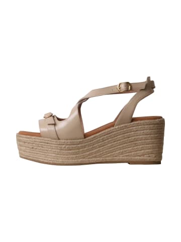 Emilie Karston Napolie Leder Keilsandalen Beige