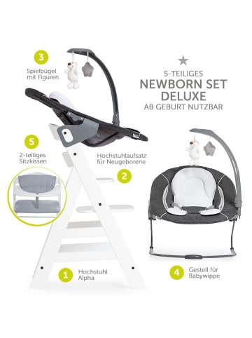 Hauck Alpha Plus Weiß Newborn Set Deluxe - 4-tlg. Hochstuhl in weiss,grau