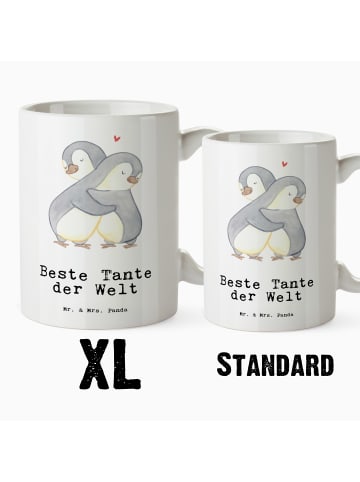 Mr. & Mrs. Panda Tasse Pinguin Beste Tante der Welt mit Spruch in Weiß