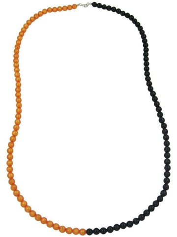 Gallay Kette Perlenkette orange-schwarz in schwarz-orange