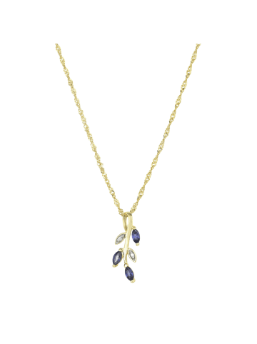 Amor Kette mit Anhänger Gold 375/9 ct in Blau