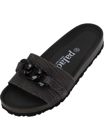 palado Pantoletten in gris osuro zebra