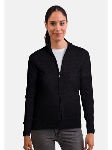 CASH-MERE.CH Cardigan mit Reissverschluss in Schwarz