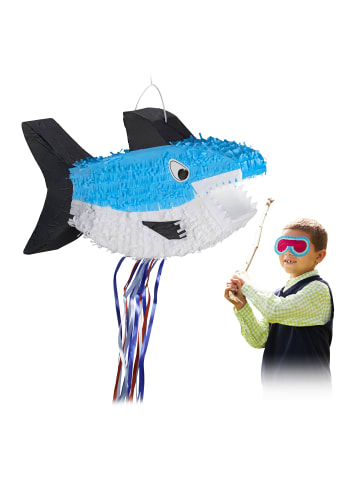 relaxdays 3x Hai Pinata in Blau