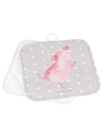 Mr. & Mrs. Panda Topflappen Axolotl Tanzen ohne Spruch in Grau Pastell