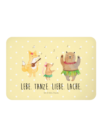 Mr. & Mrs. Panda Kühlschrankmagnet Waldtiere Aloha mit Spruch in Gelb Pastell