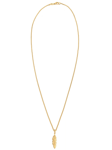 Elli Halskette 925 Sterling Silber Feder in Gold