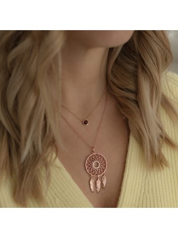 Glanzstücke München Halskette Sterling Silber Granat in roségold