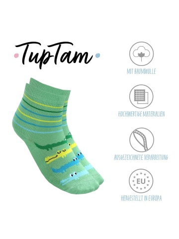 TupTam Kinder Socken Mädchen Jungen Bunt Gemustert 6er Pack in grün/blau