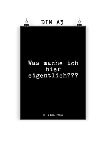 Mr. & Mrs. Panda Bild Was mache ich hier... mit Spruch in Schwarz