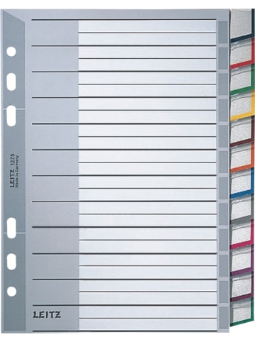 Leitz Register A5 12-teilig PP blanko grau