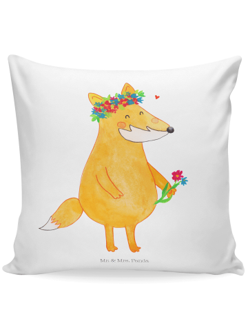 Mr. & Mrs. Panda kuschelkissen 40x40 Fuchs Blumen ohne Spruch in Weiß