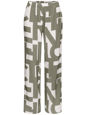 French Connection Pyjamahose in grün-weiß-gemustert