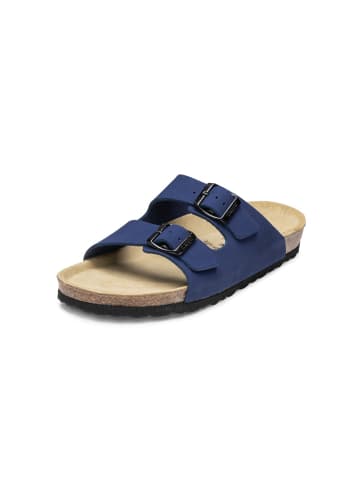 VITAFORM Nubukleder Pantoletten in royalblau