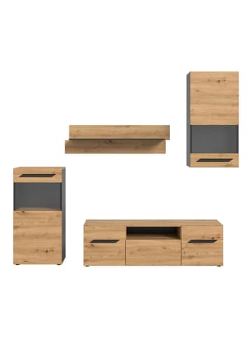 ebuy24 Regal Caserta Eiche 253 x 40 cm