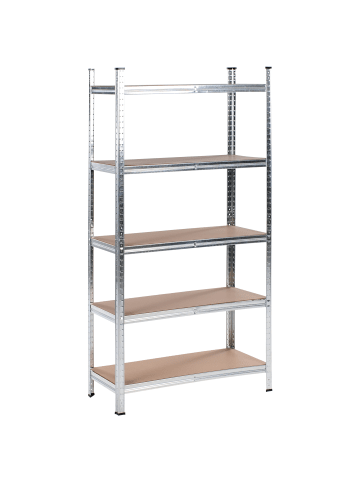 Beliani Regal XITTA in Silber/Braun - (W) 90 x (H) 180 x (L) 40 cm