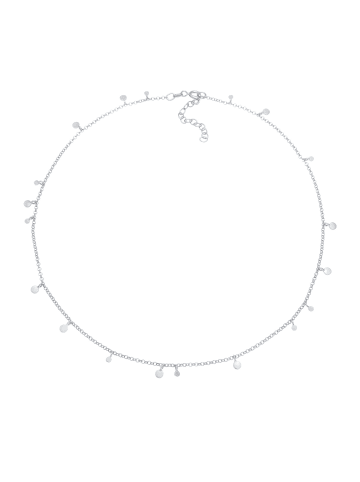 Elli Halskette 925 Sterling Silber Geo, Kreis, Plättchen in Silber