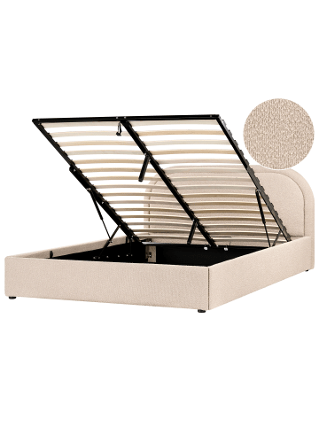 Beliani Doppelbett QUILLIEN in Beige - (W) 172 x (H) 91 x (L) 217 cm