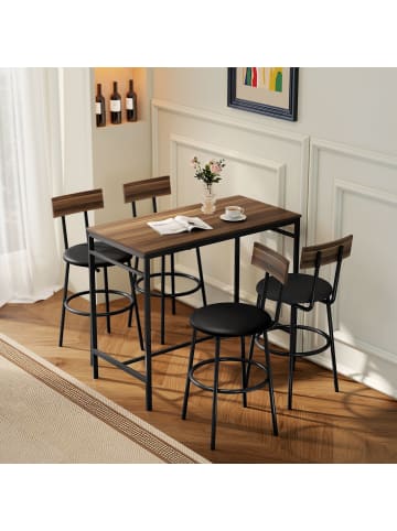 HOMCOM Bartisch Set-110L x 55B x 90H cm-Braun