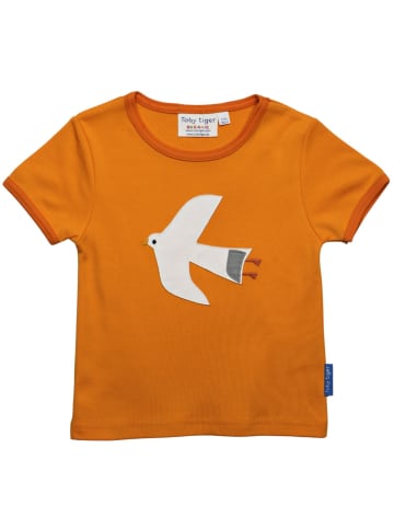 Toby Tiger T-Shirt mit Möwen Applikation in orange