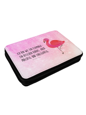 Mr. & Mrs. Panda Federmappe Flamingo Classic mit Spruch in Aquarell Pink