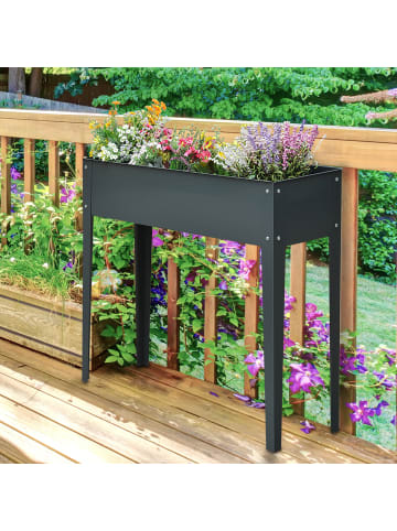 Outsunny Hochbeet in Dunkelgrau 100L x 30B x 80H cm
