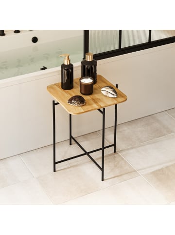CALICOSY Beistelltisch JAMIE in Schwarz/Holz - (W) 46 x (H) 56 x (L) 46 cm