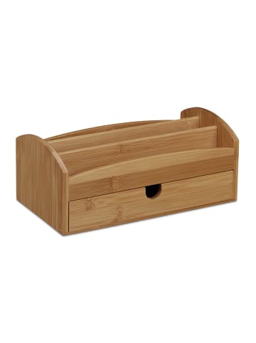 relaxdays Schreibtischorganizer in Natur - (B)27,5 x (H)11 x (T)15 cm