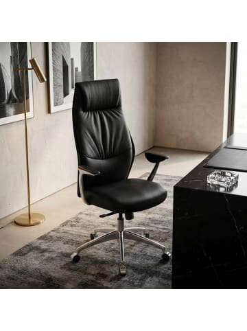 KADIMA DESIGN hefsessel Echtleder | 3-Stufen Synchronmechanik, 120kg, 8h Nutzung in Schwarz