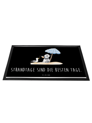 Mr. & Mrs. Panda Fußmatte Sommer Strandtage mit Spruch in Schwarz