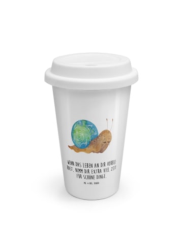 Mr. & Mrs. Panda Kaffeebecher To Go Schnecke Sir mit Spruch in Weiß