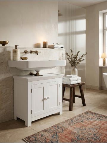 KADIMA DESIGN Waschbeckenunterschrank | Weiß, 57cm, 2 Türen