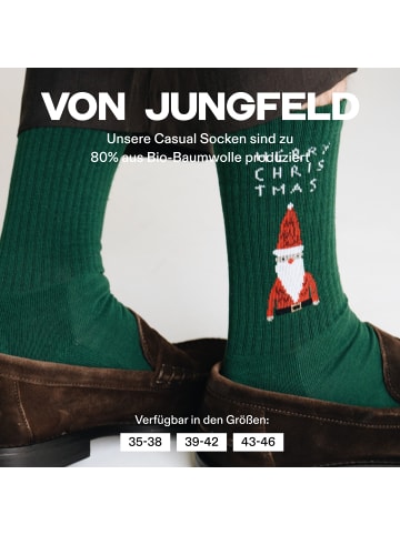 von Jungfeld Tennissocken Weihnachtsmotive in Santa - Green