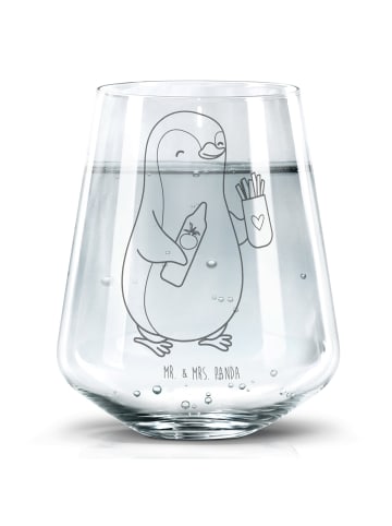 Mr. & Mrs. Panda Glas Pinguin Pommes ohne Spruch in Transparent