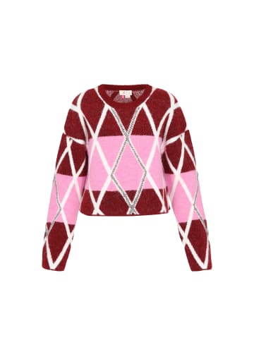 IZIA Women Sweater in burgundy rose